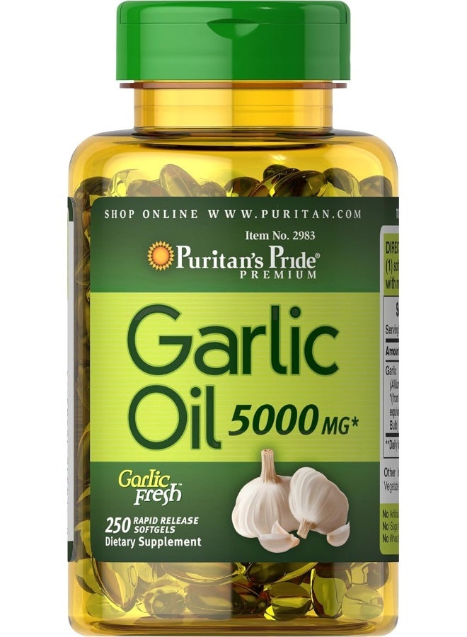 Puritan's Pride Garlic Oil, 5000 Mg, 250 Count - Image 1